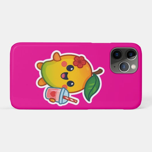 かわいいマンゴー – スウィートフルーツとハートスムージー Case-Mate iPhoneケース (裏面(横))