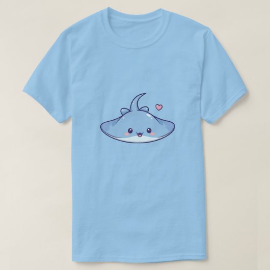 かわいいマンタとハート Tシャツ (デザイン正面)