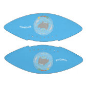 かわいいマンタレイと泡の漫画イラストレーション アメリカンフットボール (パネル)