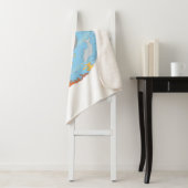 かわいいマンタ・レイと泡の漫画イラスト シェルパブランケット (インサイチュ)