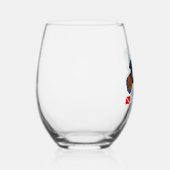 かわいいマンダリンフィッシュカップル切り出し ステムなしワイングラス (右)