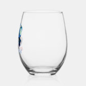 かわいいマンダリンフィッシュカップル切り出し ステムなしワイングラス (左)