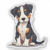 かわいいマンチェスターテリアの子犬ステッカー シール (正面)