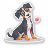 かわいいマンチェスターテリアの子犬ステッカー シール (正面)