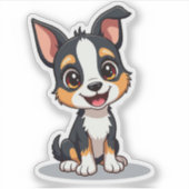 かわいいマンチェスターテリアの子犬ステッカー – 大きな目 シール (正面)