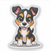 かわいいマンチェスターテリアの子犬ステッカー – 大きな目 シール (正面)