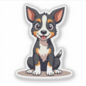 かわいいマンチェスターテリアの子犬 - チビアート シール (正面)