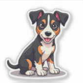 かわいいマンチェスターテリアの子犬 - チビアート シール (正面)