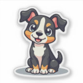 かわいいマンチェスターテリアの子犬 - 座った姿 シール (正面)