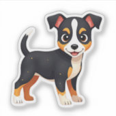 かわいいマンチェスターテリアの子犬 - 座った姿 シール (正面)