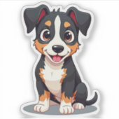 かわいいマンチェスターテリアの子犬 - 眠そうなポーズ シール (正面)