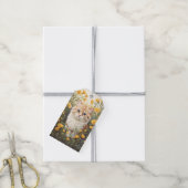 かわいいマンチキン猫とバターカップ花 ギフトタグ (より糸付き)