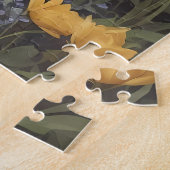 かわいいマンチキン猫とバターカップ花 ジグソーパズル (側面)