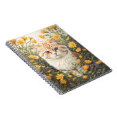 かわいいマンチキン猫とバターカップ花 ノートブック (右側)