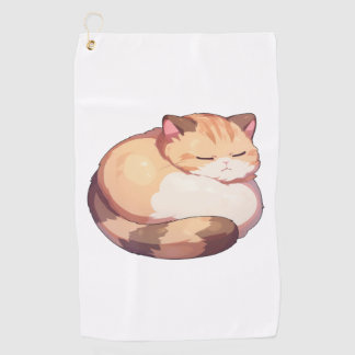 かわいいマンチキン猫クラシック寝るTシャツ ゴルフタオル