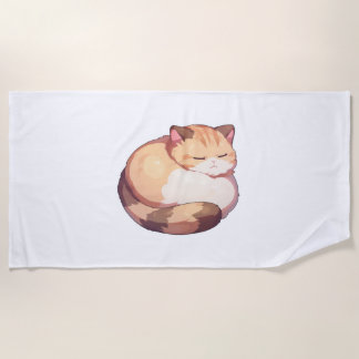 かわいいマンチキン猫クラシック寝るTシャツ ビーチタオル