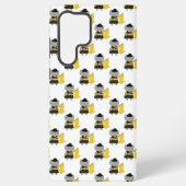 かわいいマーチングバンド カラーガード 猫 黄色 黒 SAMSUNG GALAXYケース (裏面)