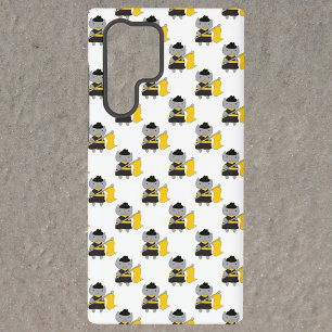 かわいいマーチングバンド カラーガード 猫 黄色 黒 SAMSUNG GALAXY S22 ULTRAケース