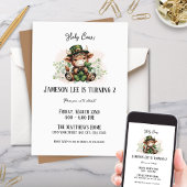 かわいいマーチSt patricksハイランドカウバースデーパーティー 招待状