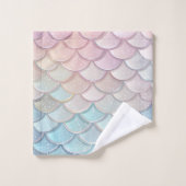 かわいいマーメイドのパタパーソナライズされたーン バスタオルセット (ウォッシュタオル)