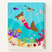 かわいいマーメイドの女の子の海カラフルスケッチブック ノートブック (裏面)