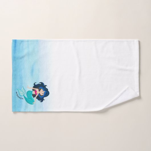 かわいいマーメイドイラストレーション バスタオルセット (ハンドタオル)