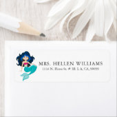 かわいいマーメイドイラストレーション ラベル (インサイチュ)