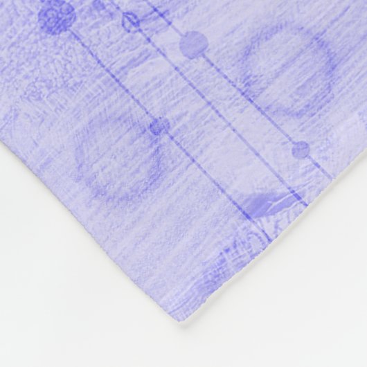 かわいいマーメイドウォーターカラーティール（緑がかった色）&パープルモノグラム フリースブランケット (角)