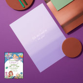 かわいいマーメイドウォーターカラー誕生日招待状 招待状