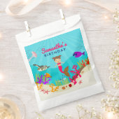 かわいいマーメイドガールカラフルイン海誕生日 フェイバーバッグ (クリップ留めされた状態)