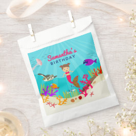 かわいいマーメイドガールカラフルイン海誕生日 フェイバーバッグ