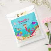 かわいいマーメイドガールカラフルイン海誕生日 フェイバーバッグ (封をした状態)