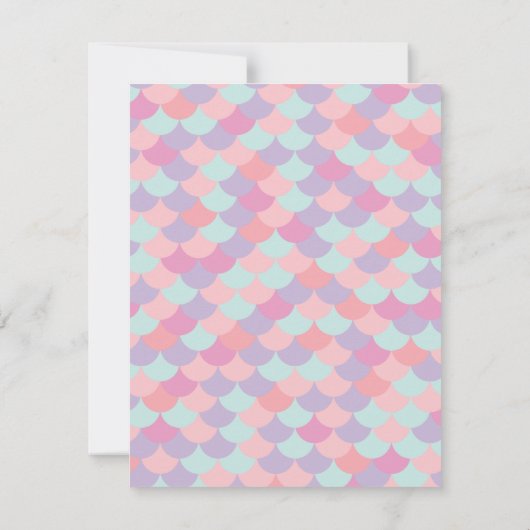 かわいいマーメイドガールグラデーションバースデーパーティ招待状 招待状 (裏面)