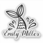 かわいいマーメイドガールステッカー シール (正面)