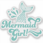 かわいいマーメイドガールステッカー シール (正面)