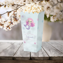 かわいいマーメイドガールバースデーパーティポップコーンボックス フェイバーボックス