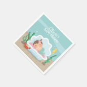 かわいいマーメイドガール赤ちゃんシャワーパーティーナプキン スタンダードカクテルナプキン (角)