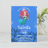 かわいいマーメイドクラウンレインボークジラ誕生日パーティー 招待状 (スタンド正面)