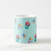 かわいいマーメイドシャーク虹のカラフル誕生日パーティー コーヒーマグカップ (中央)