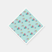 かわいいマーメイドシャーク虹のカラフル誕生日パーティー スタンダードカクテルナプキン (角)