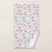 かわいいマーメイドシーシェル海ライフビーチパターン バスタオルセット (ハンドタオル)