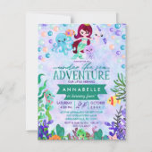 かわいいマーメイドテーマバースデーパーティ招待状 マグネット招待状 (正面)