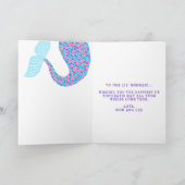 かわいいマーメイドテールガールズハッピーバースデー カード (内部)