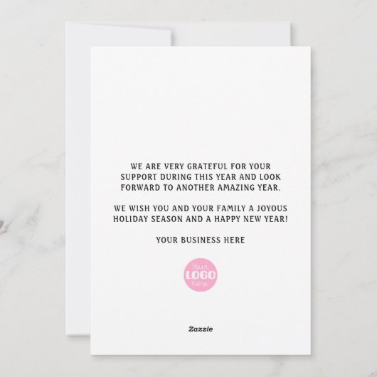 かわいいマーメイドバケーションビジネスクリスマス シーズンカード (裏面)