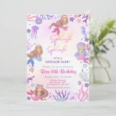 かわいいマーメイドバッシュザシー誕生日 招待状 (スタンド正面)