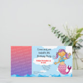 かわいいマーメイドバースデーパーティー招待状 (スタンド正面)