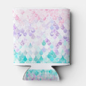 かわいいマーメイドパステル虹色,ピンク,紫,ティール(緑がかった色) 缶クーラー (裏面)