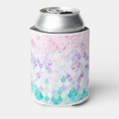 かわいいマーメイドパステル虹色,ピンク,紫,ティール(緑がかった色) 缶クーラー (缶裏面)