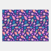 かわいいマーメイドパターンの女の子のパーティー ラッピングペーパーシート (正面)