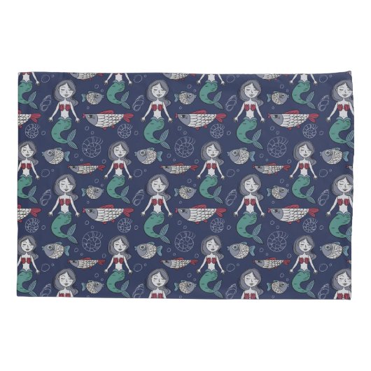 かわいいマーメイドパターン枕カバー 枕カバー (裏面)